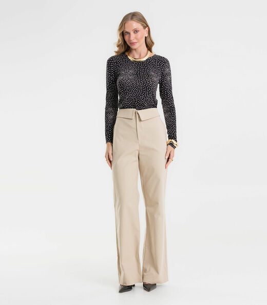 Blusa Feminina Manga Longa Em Viscotorcion Rovitex Preto