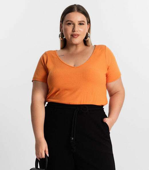 Image_Blusa Feminina Plus Size da Infinita Cor Laranja