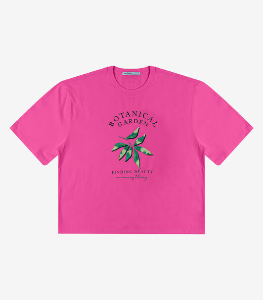 Camiseta Feminino Manga Curta Meia Malha Endless Rosa