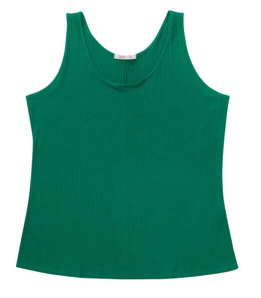 Regata Plus Size Em Ribana Canelada Secret Glam Verde