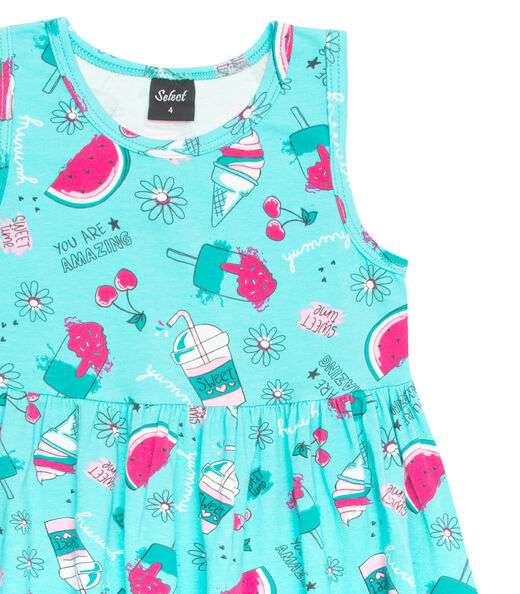 Vestido Infantil Estampado Select Verde