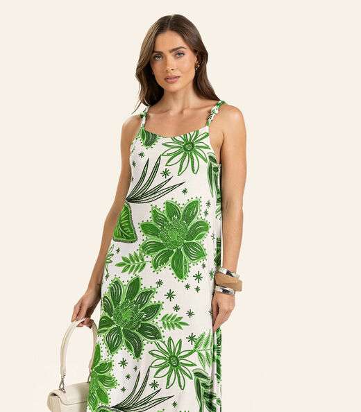 Vestido Midi Feminino Endless em Viscotorcion Verde