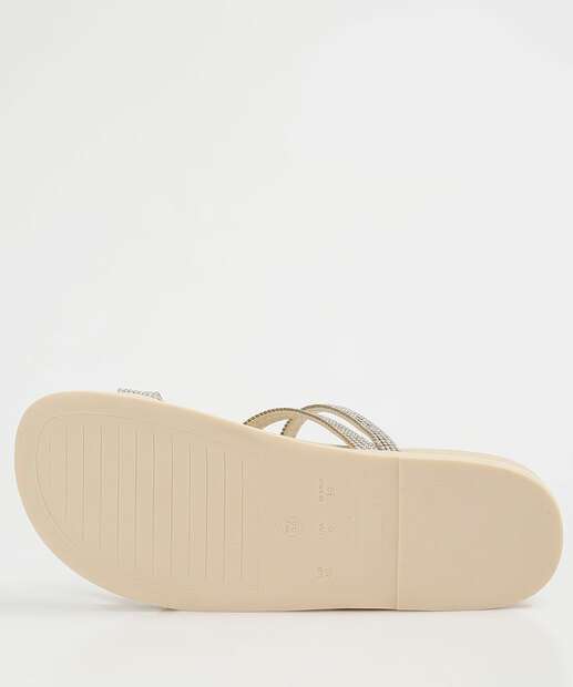 Rasteirinha Feminina Tiras Strass 