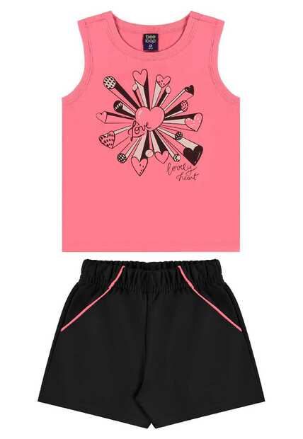 Conjunto Regata e Short para Menina Bee Loop