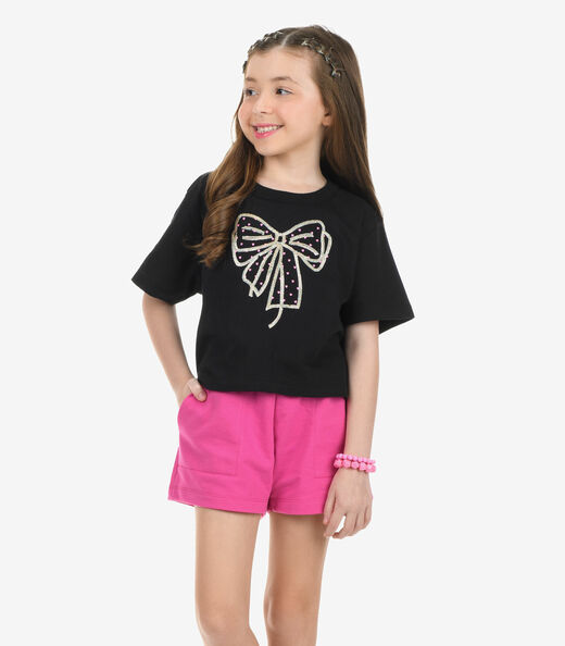 Image_Conjunto Blusa com Shorts Meia Malha Rovi Kids Preto