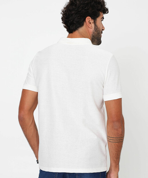 Polo Masculina Textura Marisa Off White