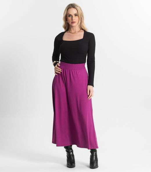Saia Midi Feminina Select Roxo
