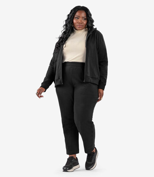 Image_Calça Feminina Plus Moletom Felpado Secret Glam Preto
