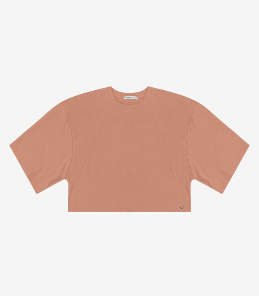 T- Shirt Feminina em Malhão e Ribana Endless Marrom