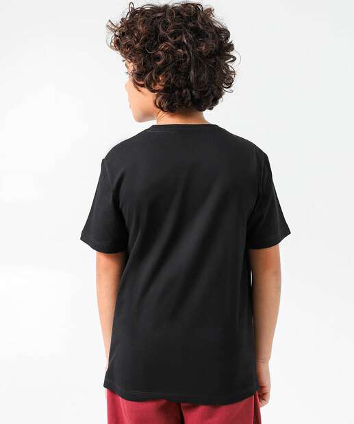 Camiseta Juvenil Estampa Frase Marisa Tam 10 a 16 Preto