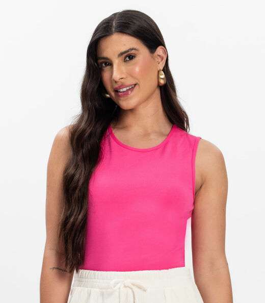 Regata Feminina em Ponto Roma Rovitex Rosa