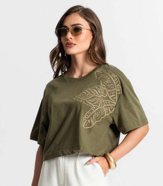 Blusa Feminina Com Bordado Endless Verde