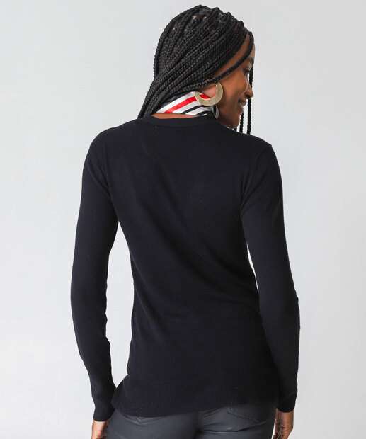 Cardigan Feminino Alongado Bolsos Marisa Preto