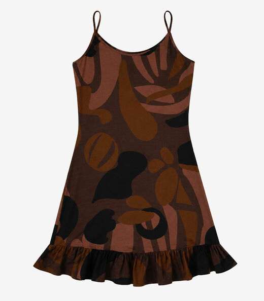 Vestido Feminino Estampado Select Marrom