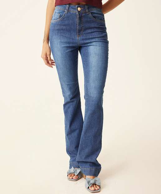 Calça Jeans Flare Feminina Cintura Alta