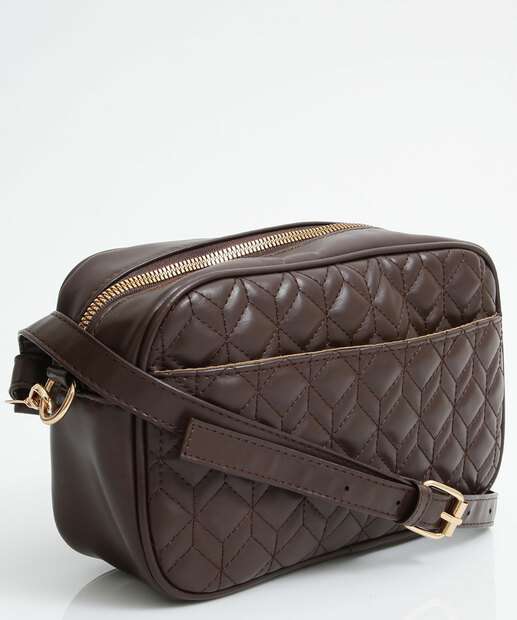 Bolsa Transversal Feminina Matelassê Marisa Marrom