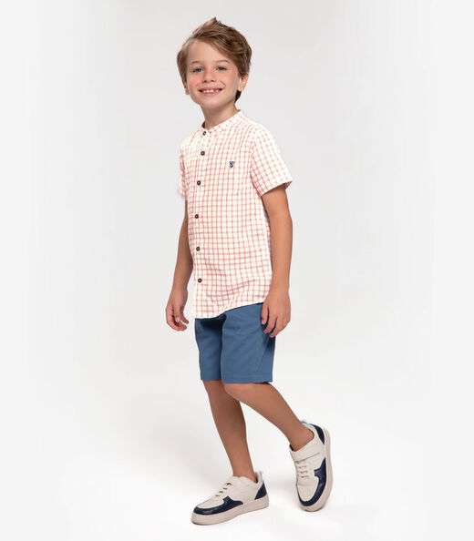 Conjunto Infantil Masculino Xadrez Trick Nick Vermelho