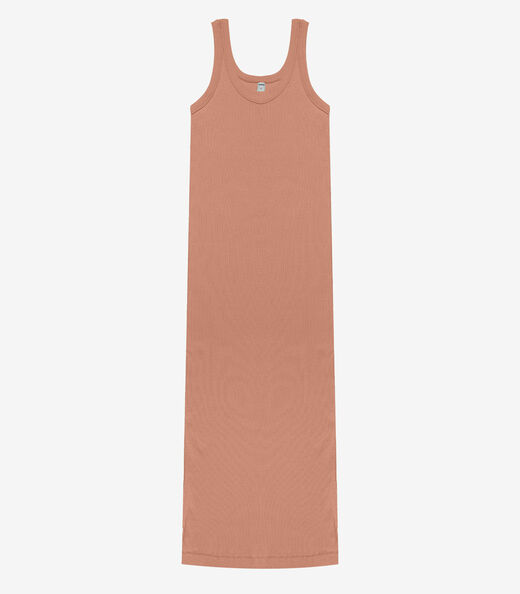 Vestido Midi em Ribana Rovitex Marrom