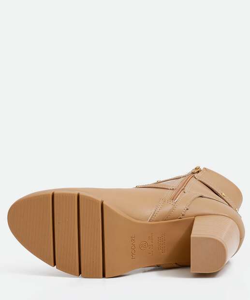 Bota Feminina Cano Curto Salto Grosso Tachas Modare 