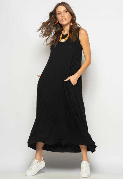 Image_Vestido Longo Regata Com Bolsos Preto Salvatore