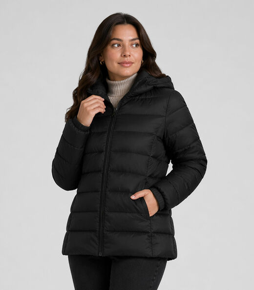 Image_Jaqueta Feminina Plus Size Com Capuz Sea Surf Preto