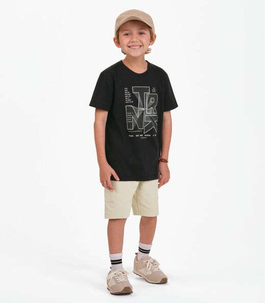 Conjunto Camiseta com Bermuda Menino Trick Nick Preto