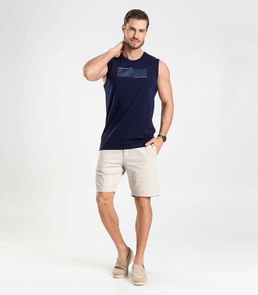 Regata Meia Malha Masculina Diametro Azul