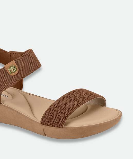 Sandália Feminina Rasteira Tiras Modare Marrom