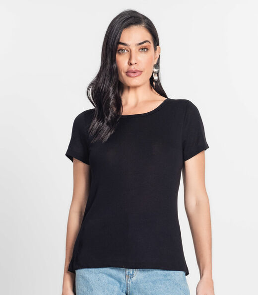 Blusa Feminina Malha me Viscose Preto