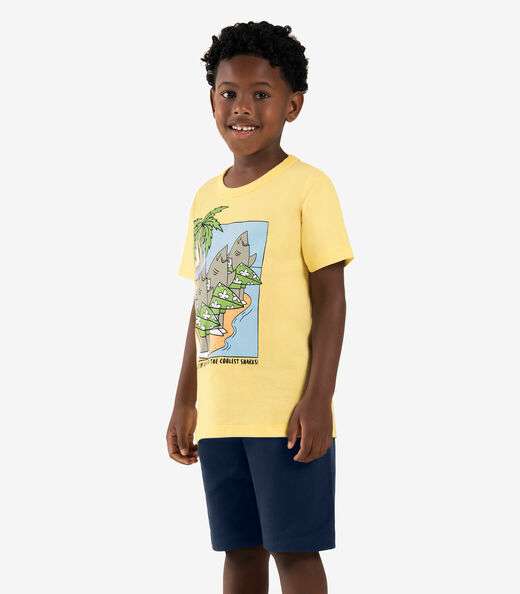 Image_Conjunto Infantil Camiseta Com Bermuda Rovi kids Amarelo