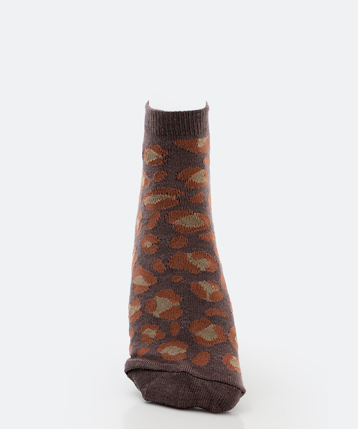 Kit 3 Pares Meias Cano Curto Feminina Animal Print Marisa 
