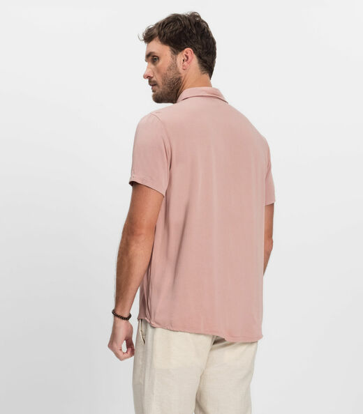 Camisa Masculina Manga Curta Diametro Rosa