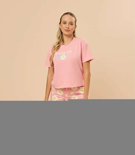 Image_Pijama Feminino Manga Curta Meia Malha Evanilda Rosa