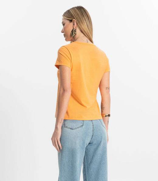 Blusa T-Shirt Feminina Estampada Select Laranja