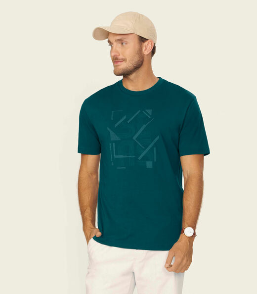 Image_Camiseta Masculina Meia Malha Com Estampa Diametro Verde