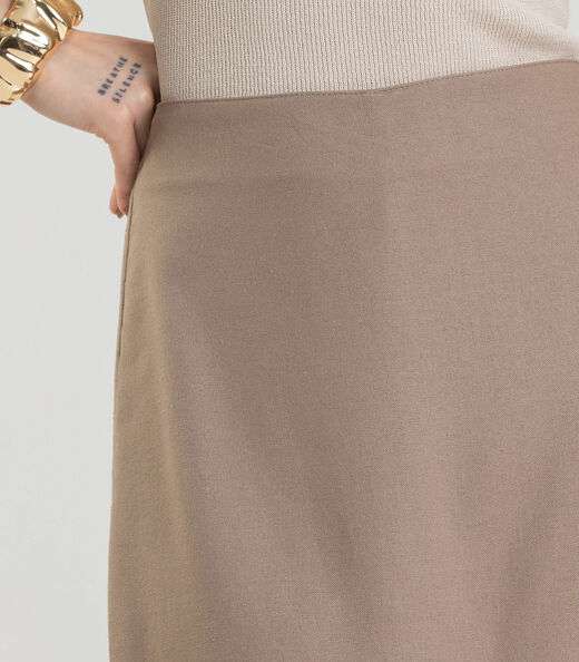 Shorts Saia Feminino em Tecido Linho Dianna Marrom