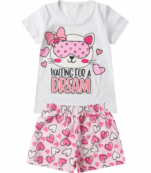 Pijama Infantil Menina Brilha no Escuro Select Branco