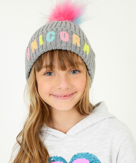 Touca Infantil Pompom Paetê Marisa