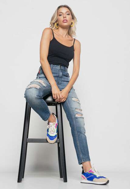 Regata  Alcinha Malha Canelada Preta