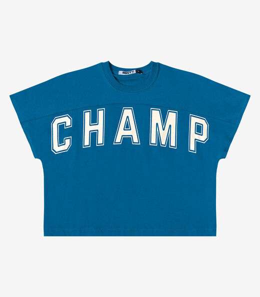 Camiseta Meia Malha Feminina Minty Azul