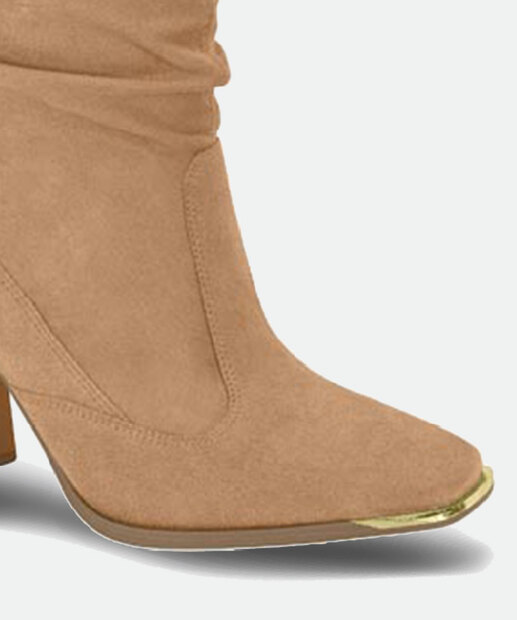 Bota Feminina Cano Alto Franzido Salto Grosso Vizzano 