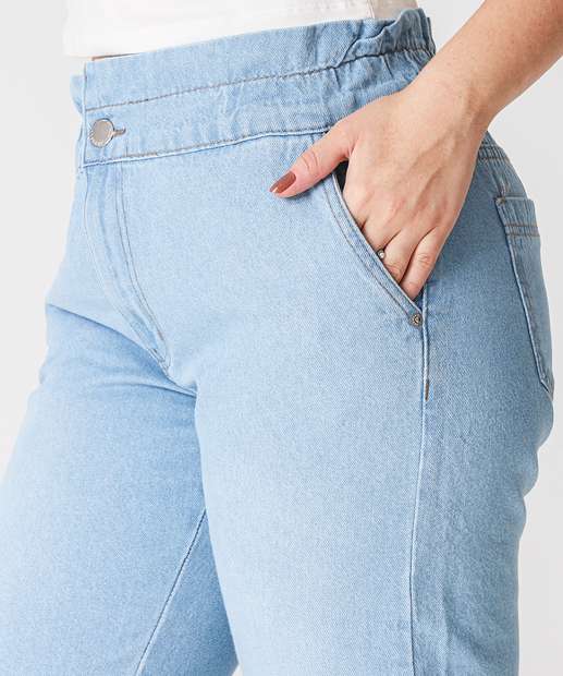 Calça Jeans Feminina Clochard Bolsos Azul