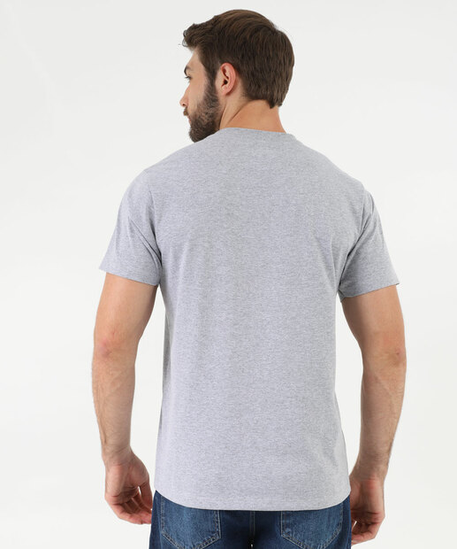 Camiseta Masculina Básica Mescla Marisa Cinza