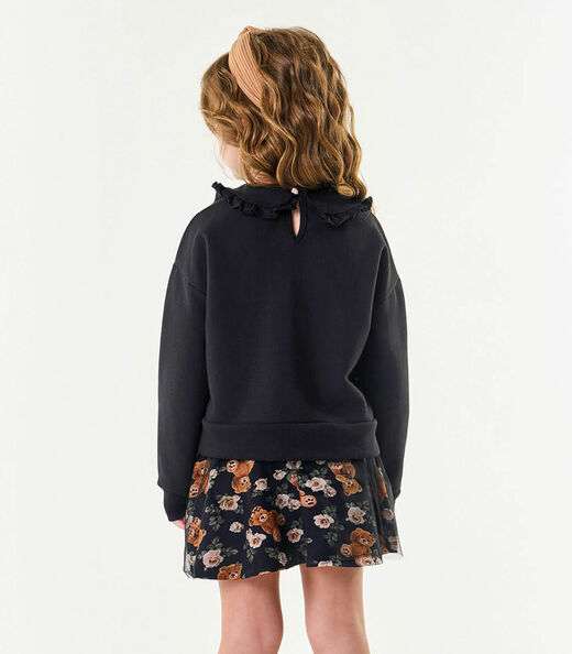 Conjunto Infantil Blusão Com Saia Trick Nick Preto