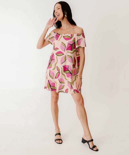 Vestido Feminino Ciganinha Folhas Marisa
