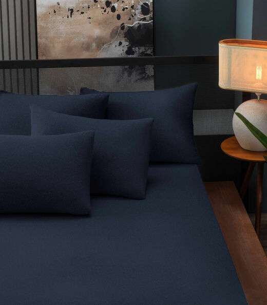 Jogo De Cama King Malha 3 Peças Fusion Vivaldi Azul