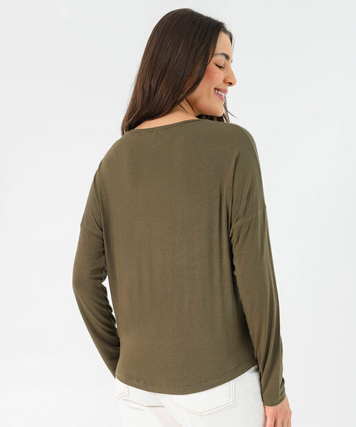 Blusa Feminina Manga Longa Marisa Verde