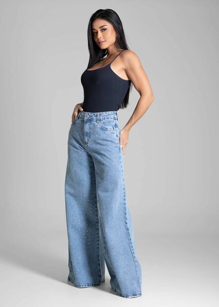 Calça Jeans Sawary Super Wide Leg - 282624