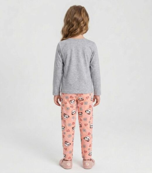 Conjunto Algodão Menina Blusa Longa E Calça Select Cinza