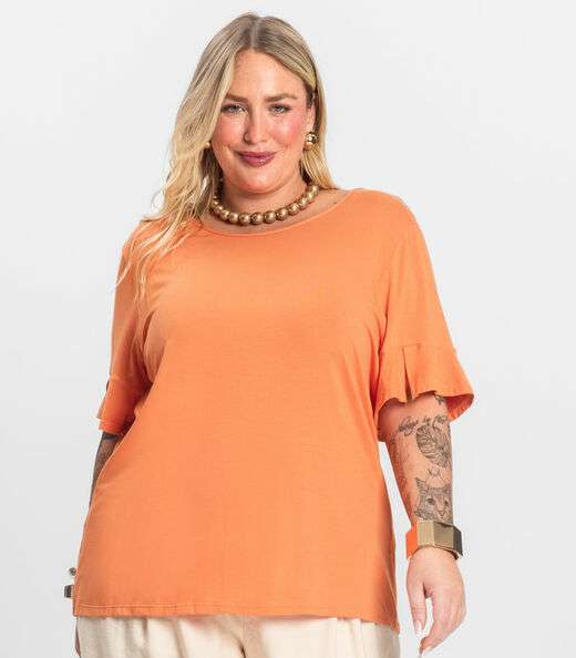 Blusa Plus Size Infinita Cor Rovitex Laranja